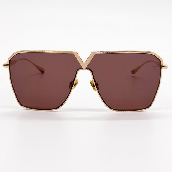 NEW VALENTINO SUNGLASSES UNISEX GOLD V-GOLDSHIELD VLS-137B EYEWEAR VALENTINO main image 5